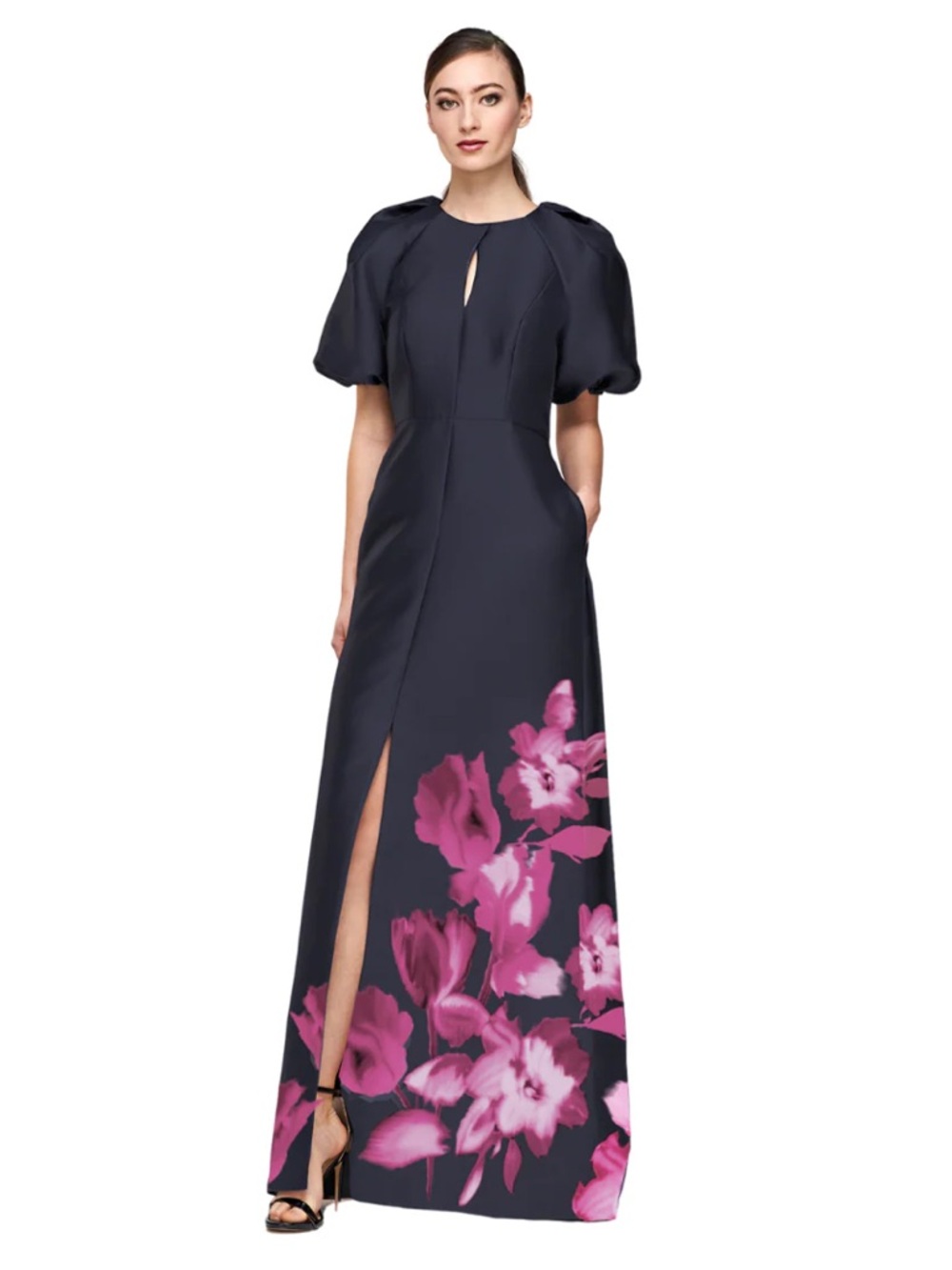 NWT Kay Unger Delfina Puff Sleeve Mikado
Gown Sz: 10